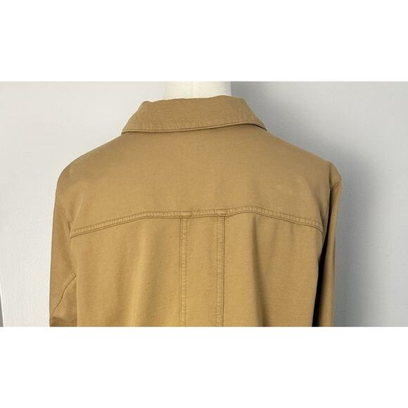 J Jill Women’s Modern Barn Jacket Tan/Camel Knit Pockets Rustic Chic Size S - Picture 6 of 13